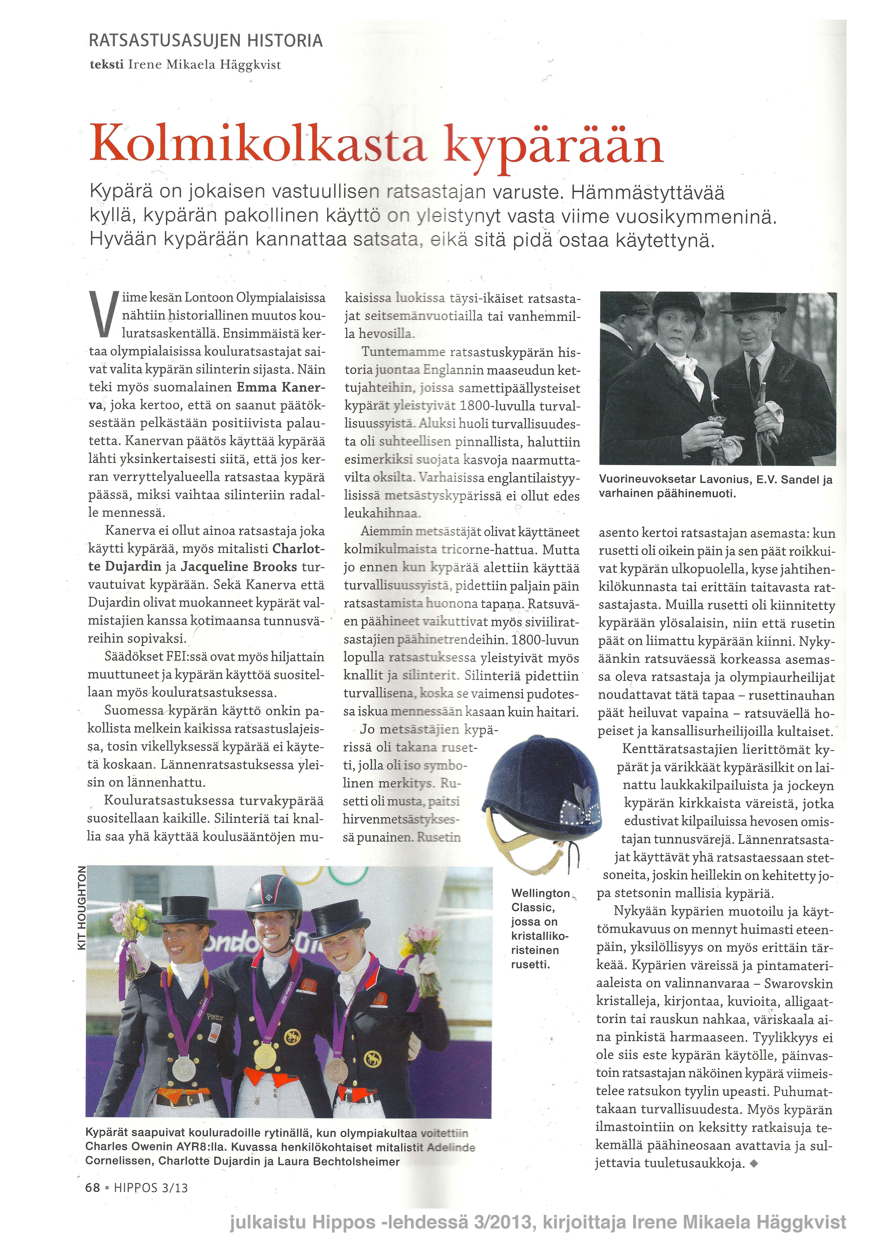 Päähineet ratsastuksen historiassa – kypärän voittokulku