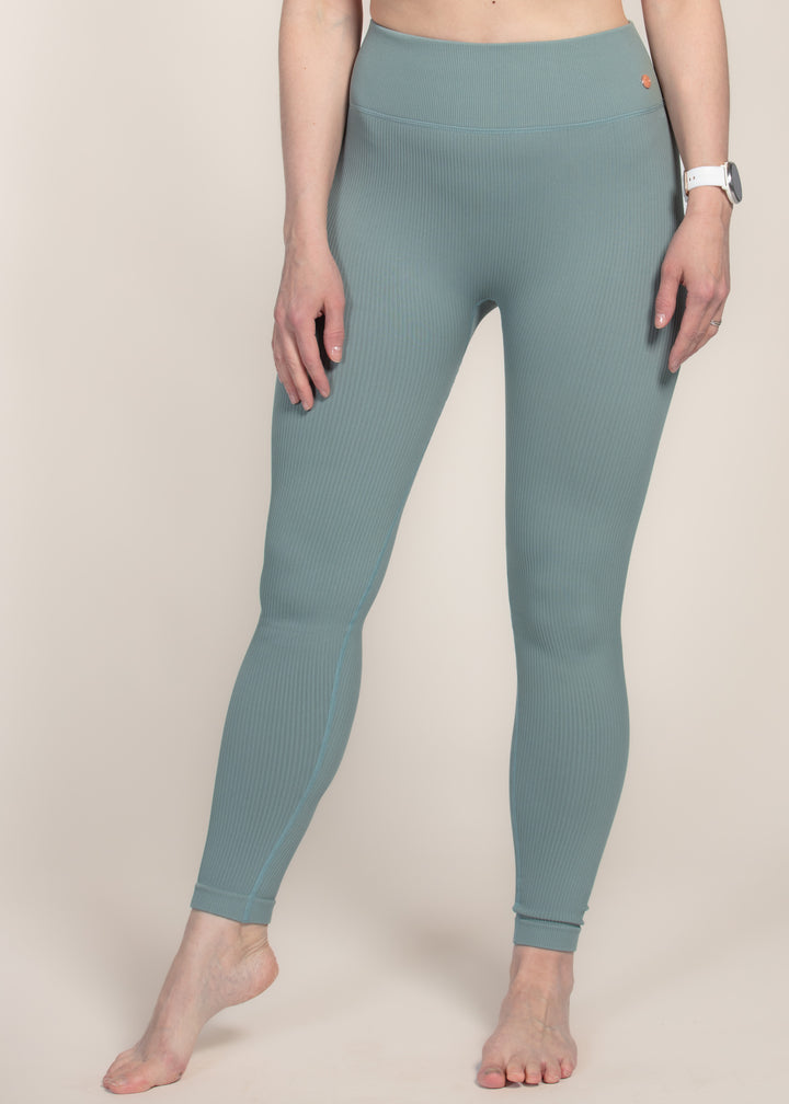 HoH Ribbed Seamless Tights Stone Blue