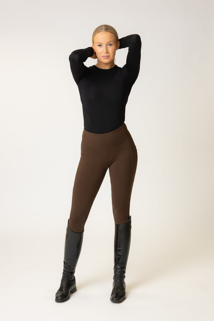 Unicorn Lola Winter Riding Leggings Brown