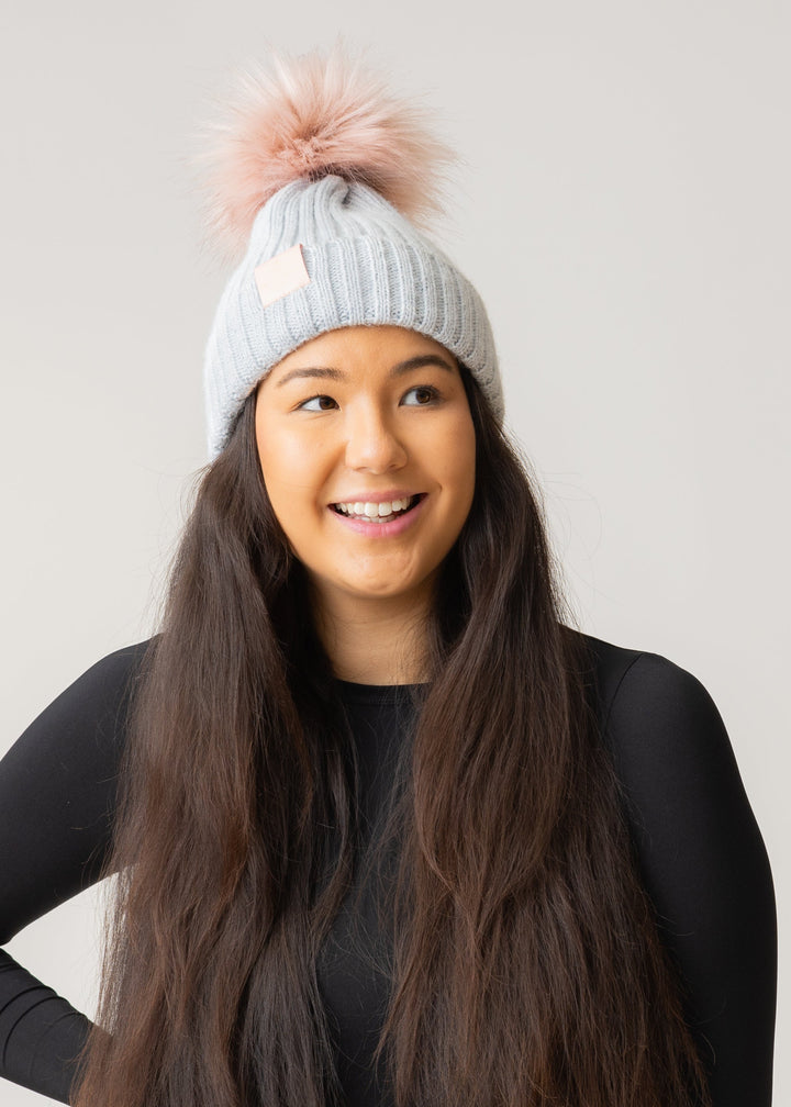 PomPom Sailor Beanie Light Grey