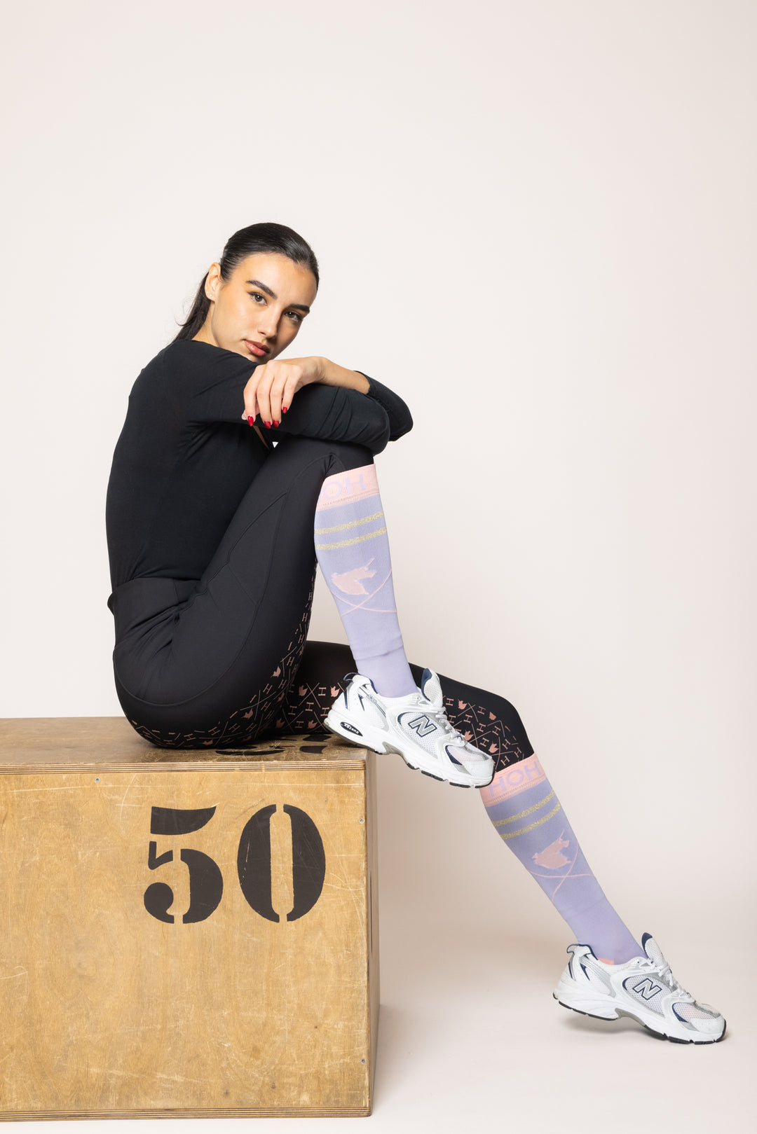 Unicorn Lola Riding Leggings Black - Rose Gold