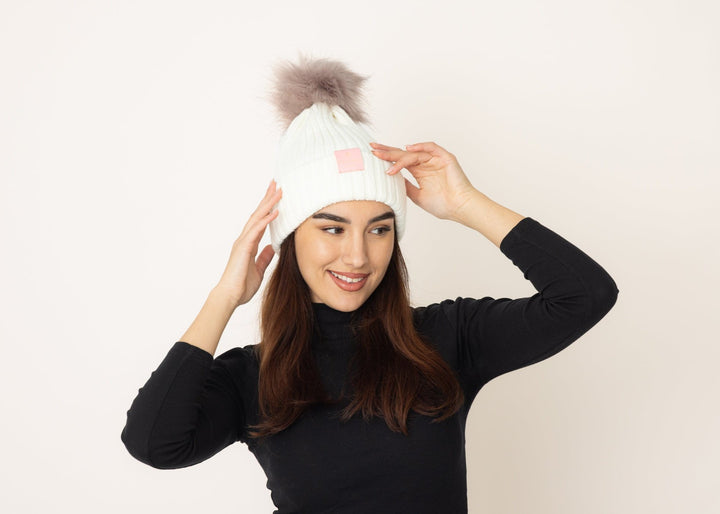 PomPom Sailor Beanie Off White